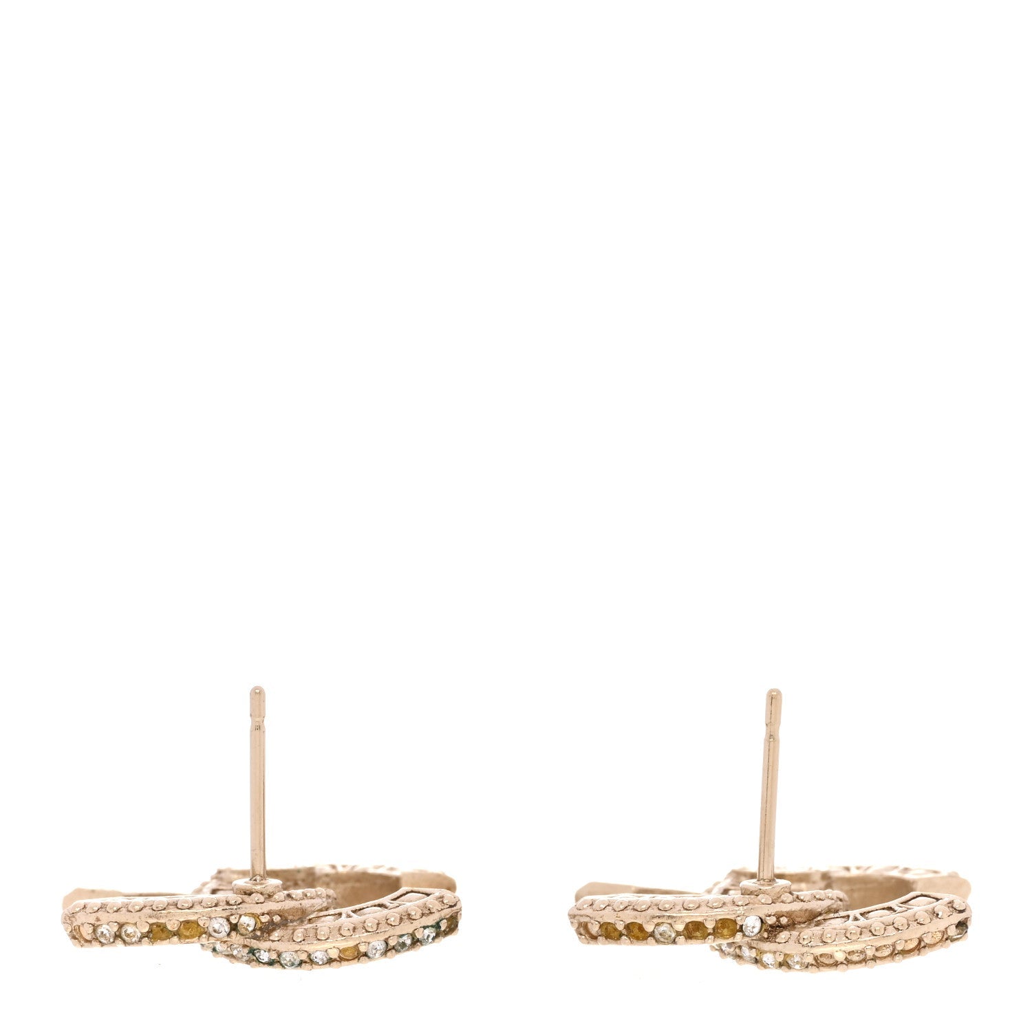 Crystal Timeless CC Earrings Light Gold