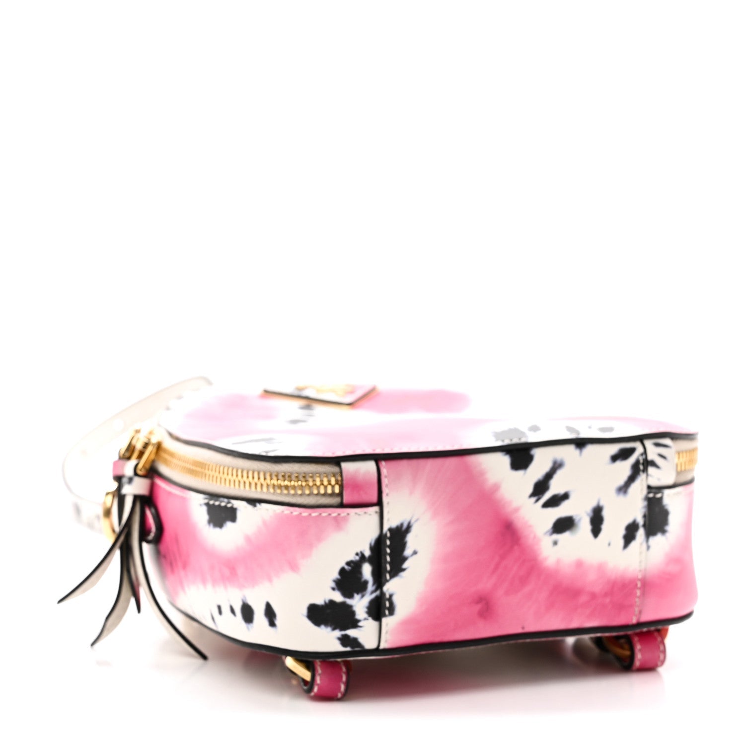 Prada City Calfskin Tie Dye Print Mini Odette Backpack White Pink Black