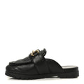 Gucci Goatskin Auroville Horsebit Mules 37.5 Black