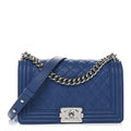 Chanel Caviar Quilted Medium Boy Flap Dark Blue