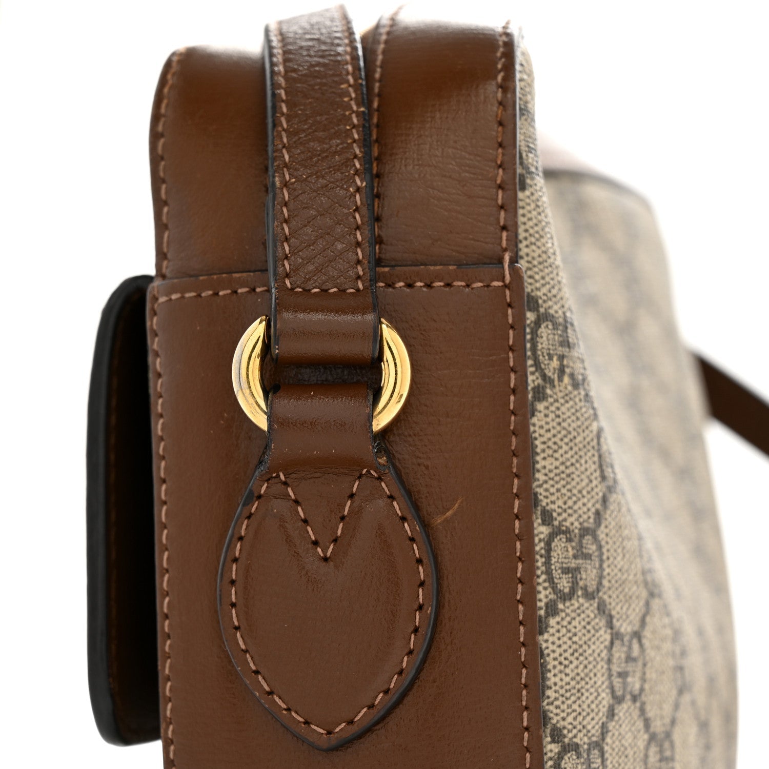 Gucci GG Supreme Monogram Small Horsebit 1955 Shoulder Bag Beige Brown Sugar