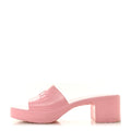 Gucci Rubber Gucci Logo Womens Platform 20/60mm Slide Sandals 41 Wild Rose
