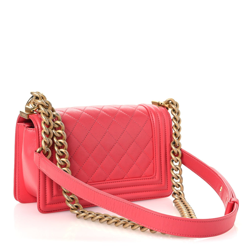 Chanel Caviar Quilted Small Boy Flap Pink
