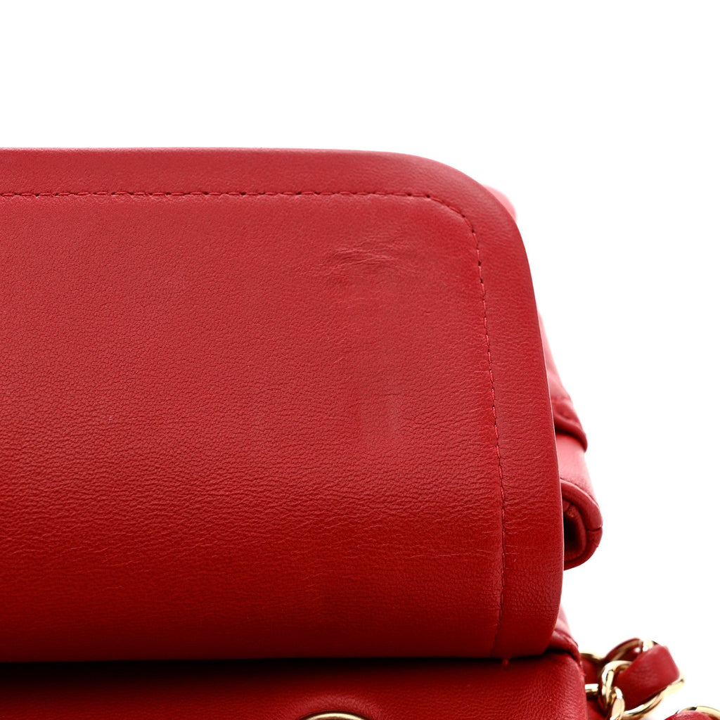 Chanel Lambskin Quilted Medium Double Flap Red