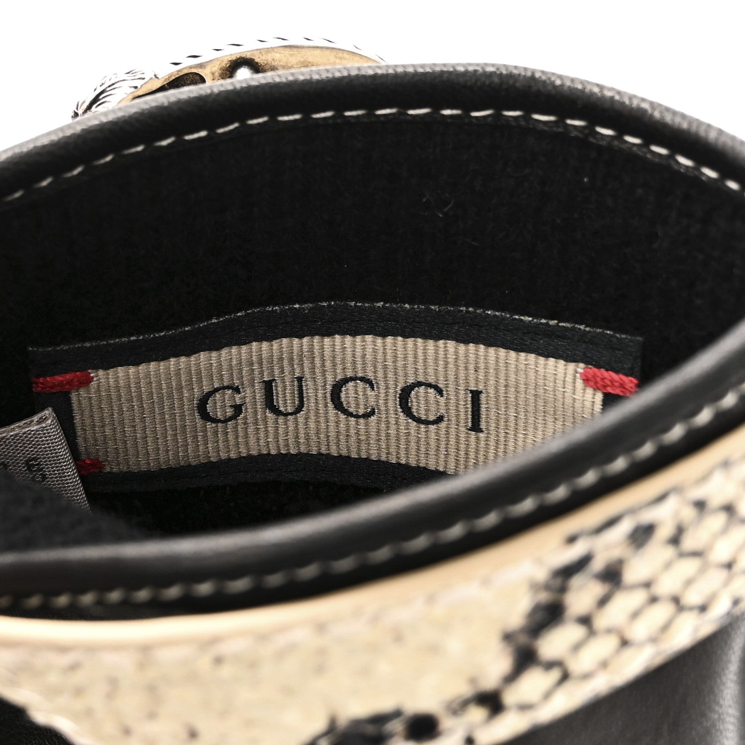 Gucci Snakeskin Lambskin Dionysus Gloves 7.5 Beige