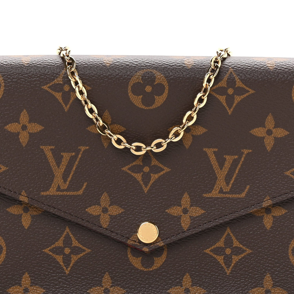 Louis Vuitton Monogram Pochette Felicie Chain Wallet Fuchsia