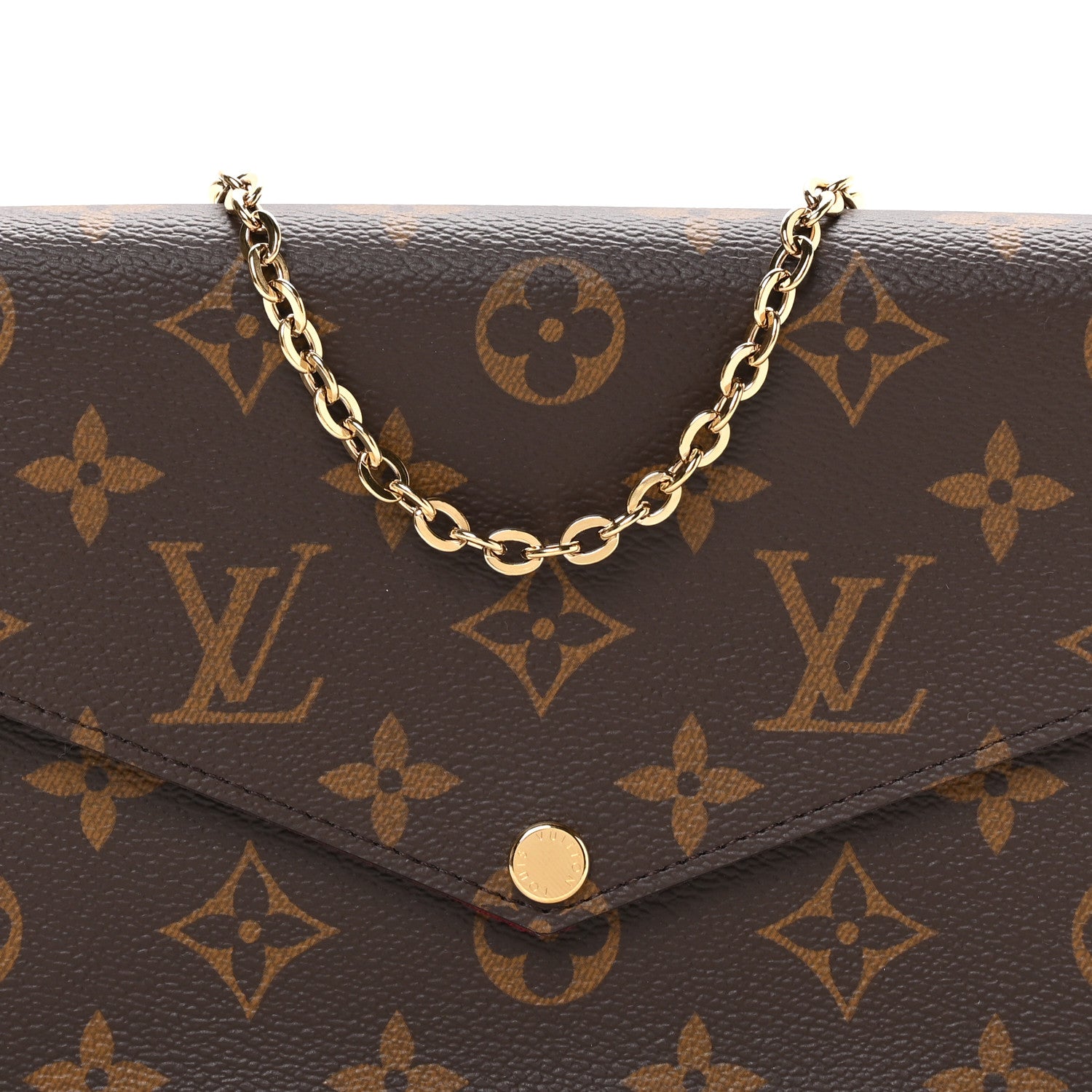 Louis Vuitton Monogram Pochette Felicie Chain Wallet Fuchsia