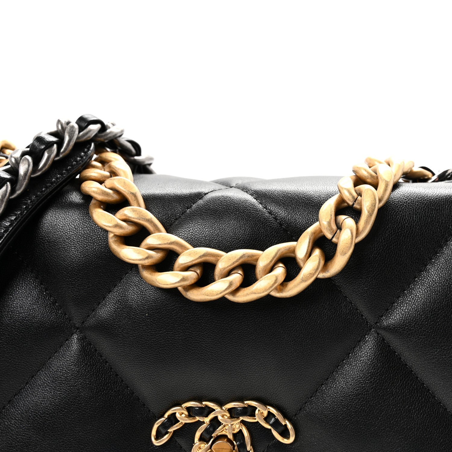 Chanel Lambskin Quilted Medium Chanel 19 Flap Black