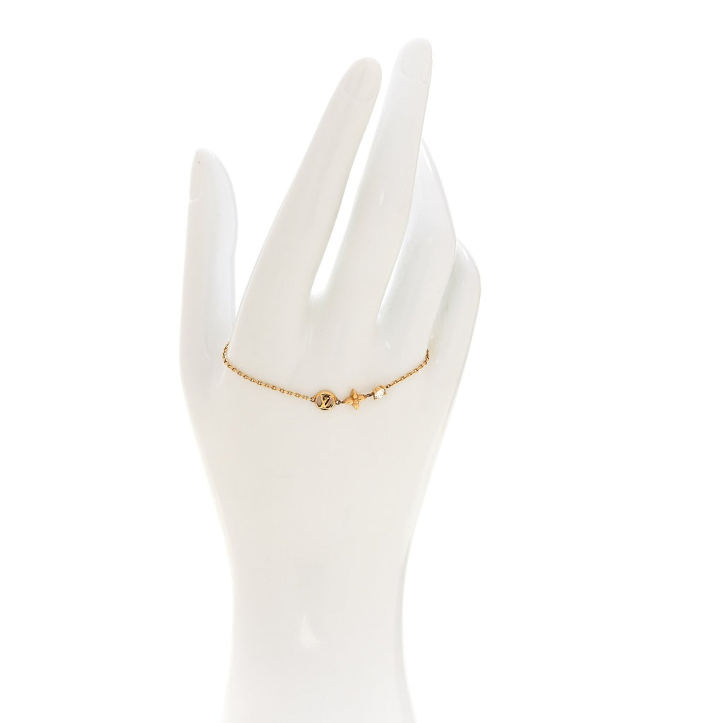 Louis Vuitton Metal Crystal Petit Louis Bracelet Gold