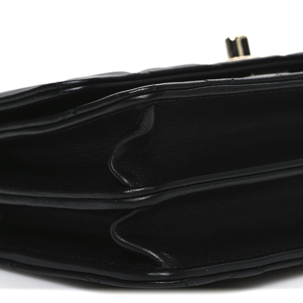 Chanel Lambskin Quilted Trendy CC Dual Handle Clutch With Chain Black