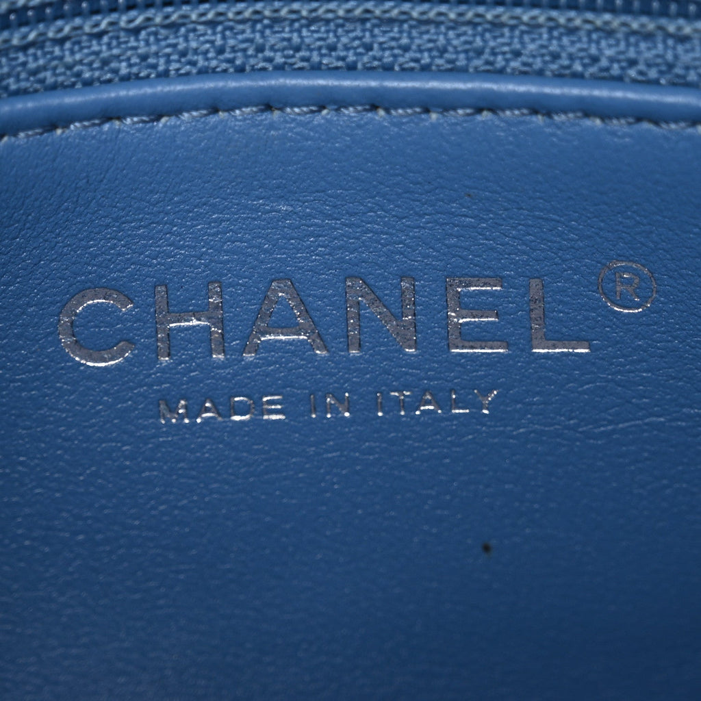 Chanel Denim Quilted Camellia Sweetheart Mini Flap Blue