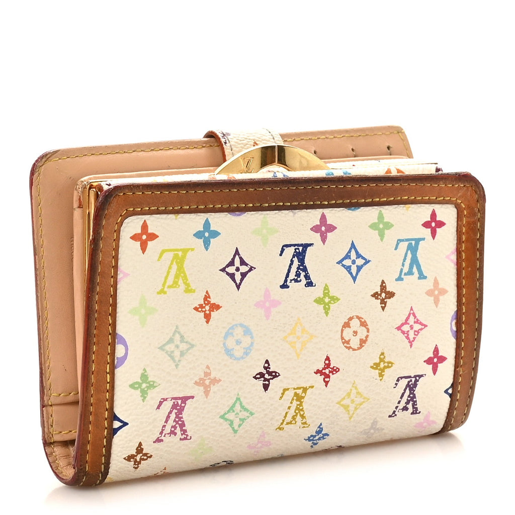 Louis Vuitton Monogram Multicolor French Purse Wallet White