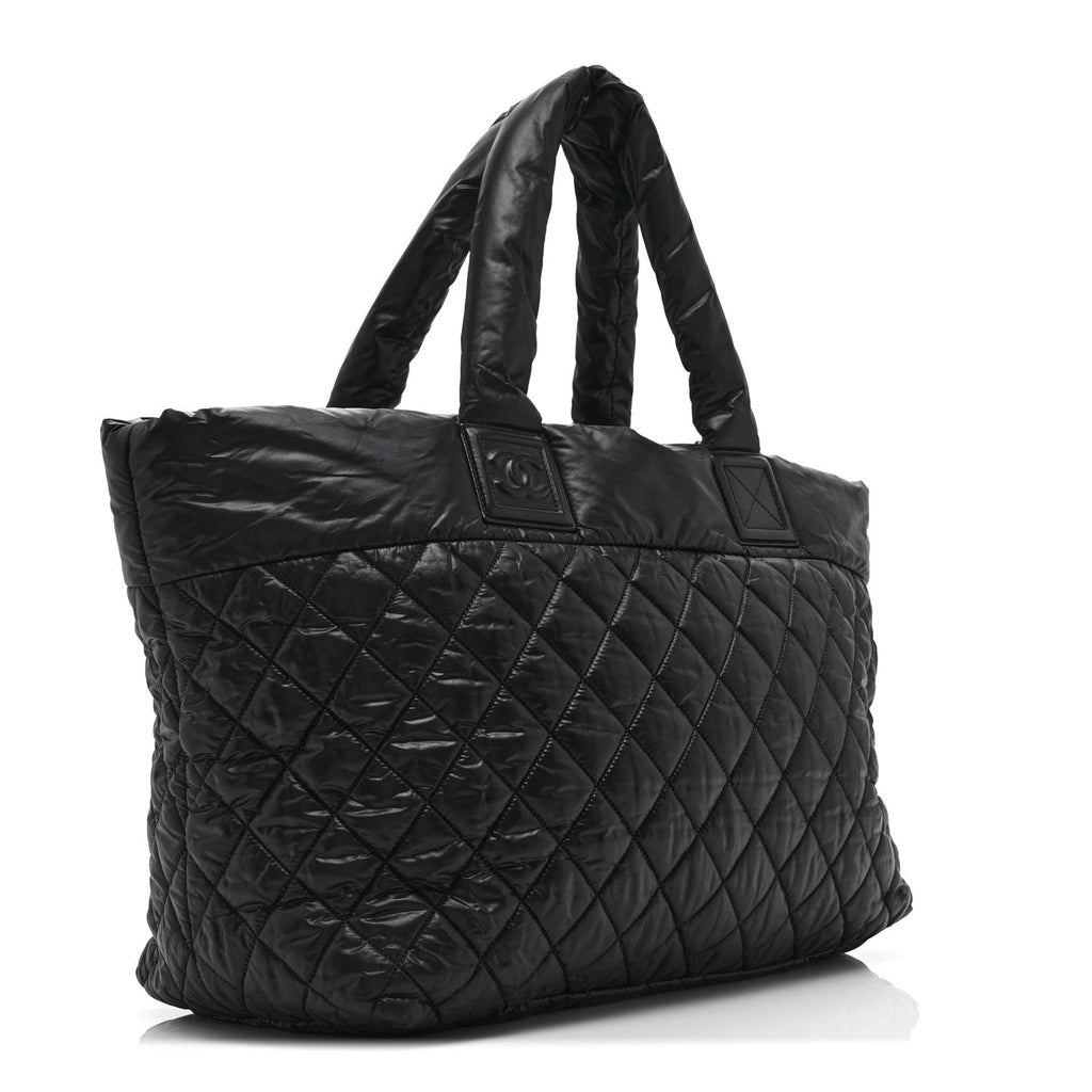 Chanel Nylon Quilted Large Coco Cocoon Tote Black