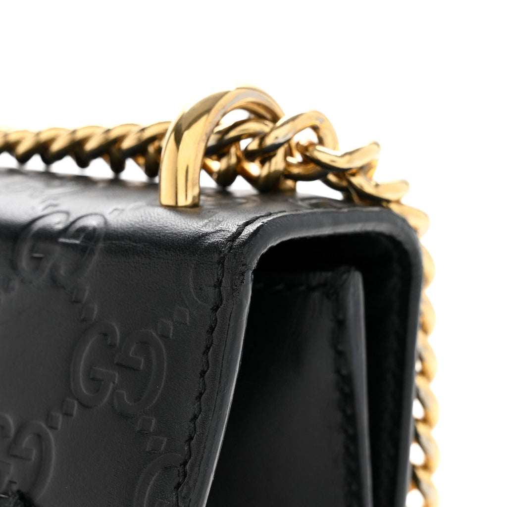 Gucci Guccissima Small Padlock Shoulder Bag Black