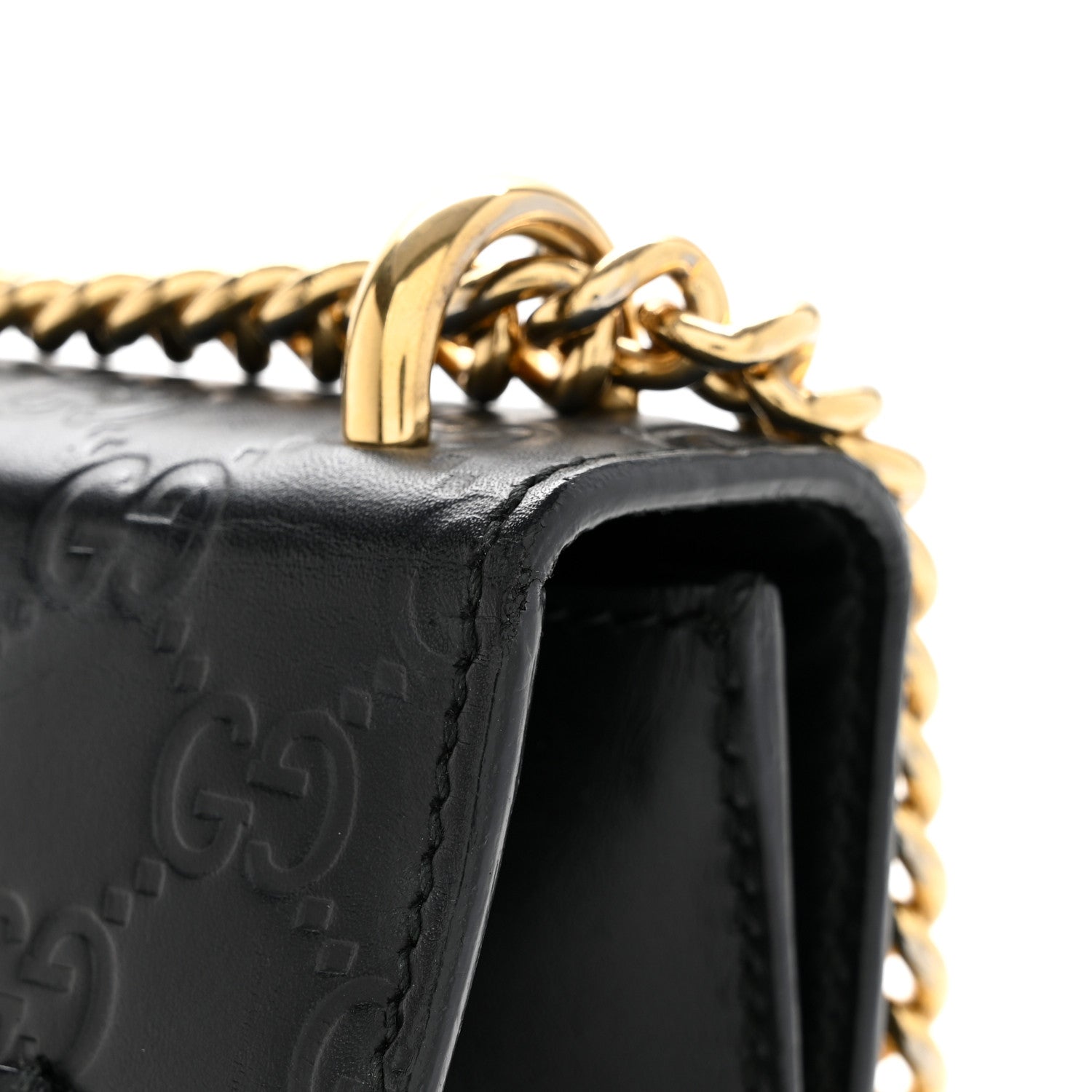 Gucci Guccissima Small Padlock Shoulder Bag Black