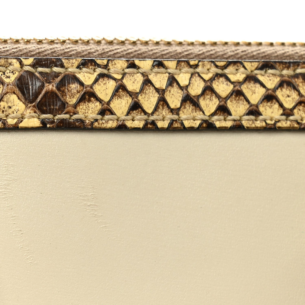 Gucci Snakeskin Boarded Plutone Calfskin Mini Horsebit 1955 Top Handle Bag White Multicolor