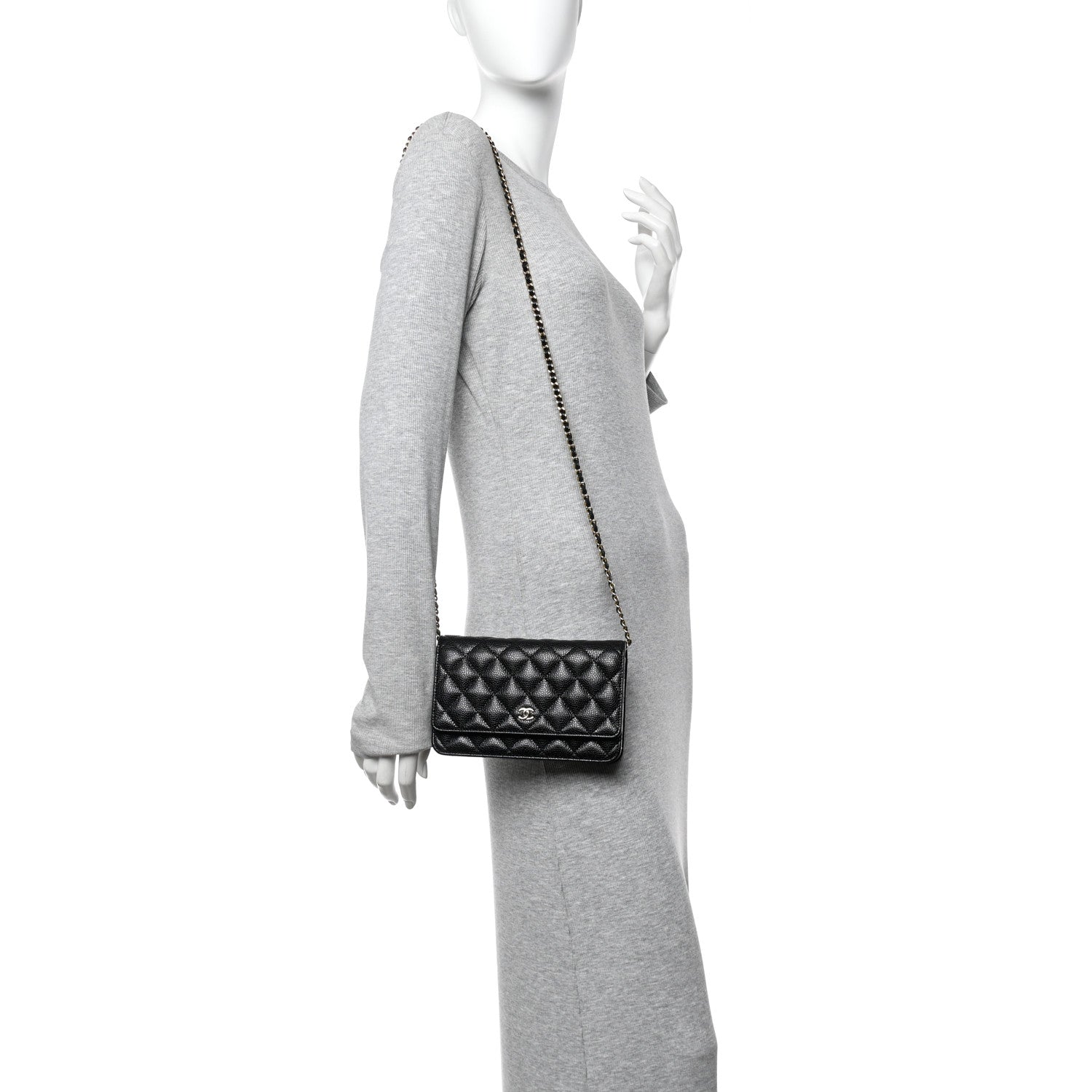 Chanel Caviar Quilted Wallet on Chain WOC Black
