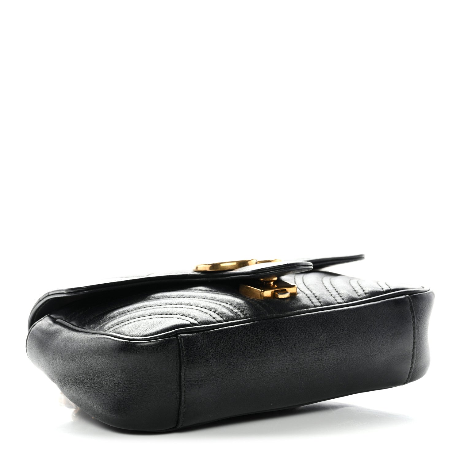 Gucci Calfskin Matelasse Mini GG Marmont Shoulder Bag Black