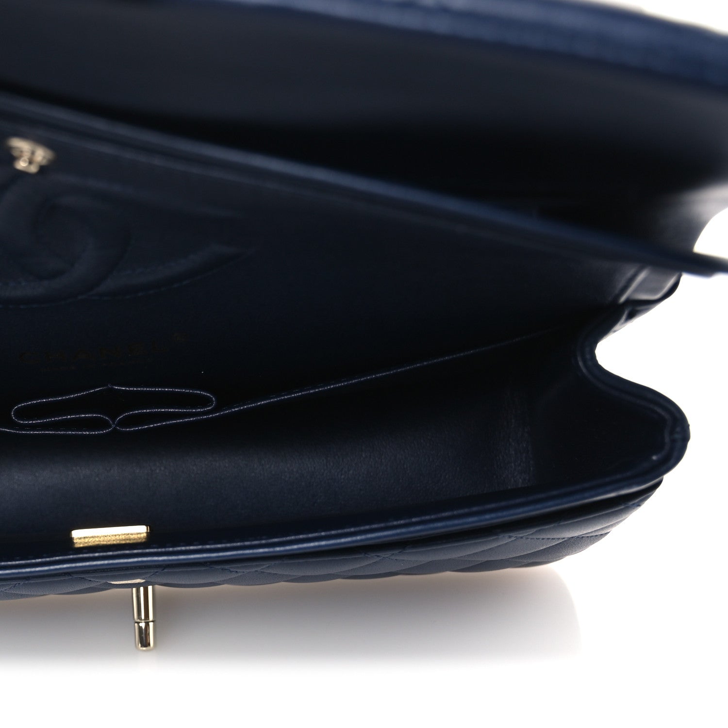 Chanel Lambskin Quilted Medium Double Flap Navy