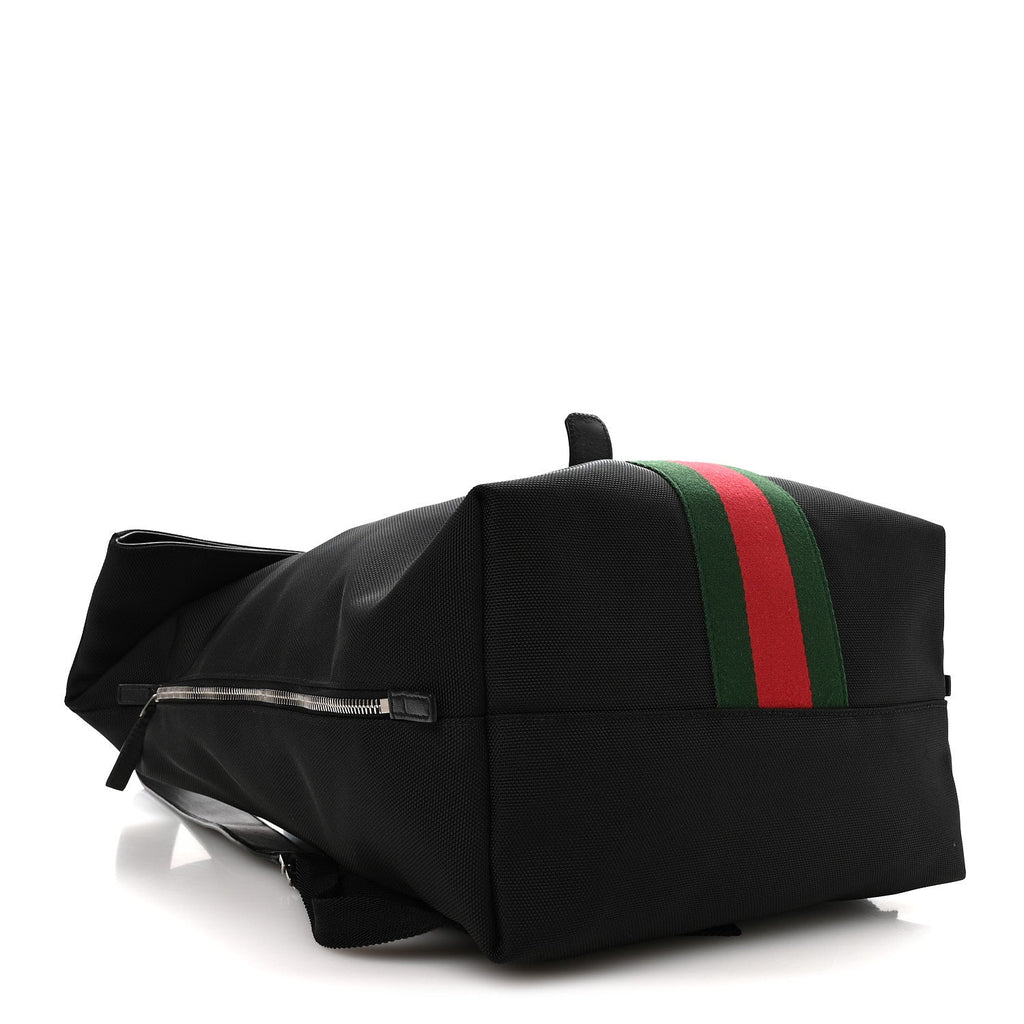 Gucci Techno Canvas Web Single Buckle Backpack Black