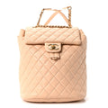 Chanel Calfskin Quilted Small Urban Spirit Backpack Beige