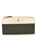 Louis Vuitton Calfskin City Steamer Wallet Kaki White