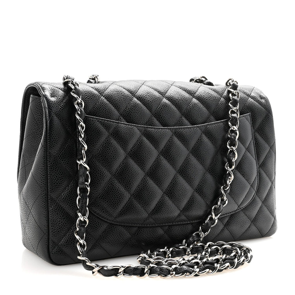Chanel Caviar Quilted Jumbo Single Flap Black