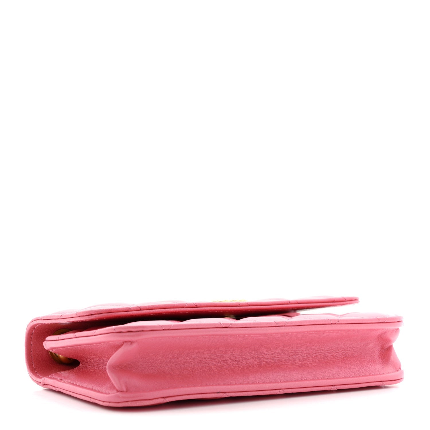 Chanel Lambskin Quilted Pillow Crush Flap Phone Holder With Chain Pink