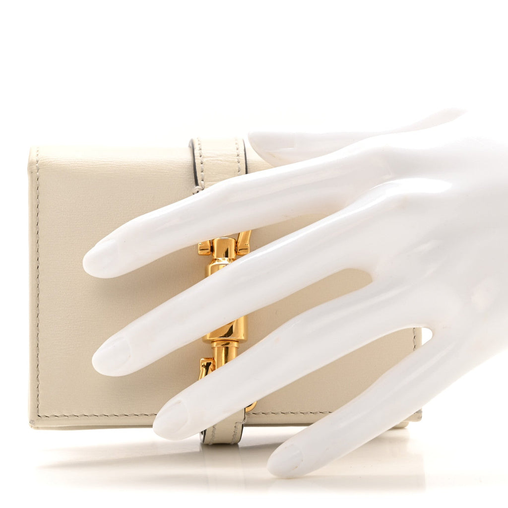 Gucci Calfskin Jackie 1961 Card Case Mystic White