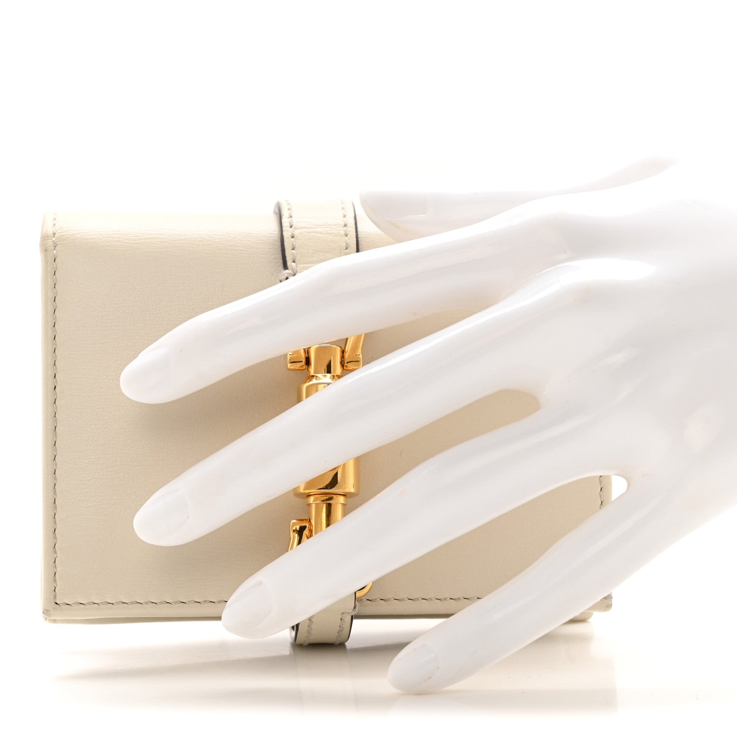 Gucci Calfskin Jackie 1961 Card Case Mystic White