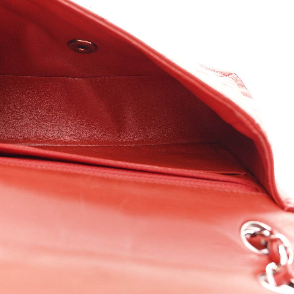 Chanel Lambskin Quilted Mini Rectangular Flap Red