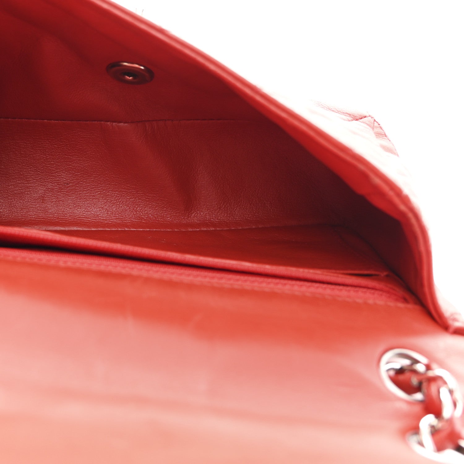 Chanel Lambskin Quilted Mini Rectangular Flap Red