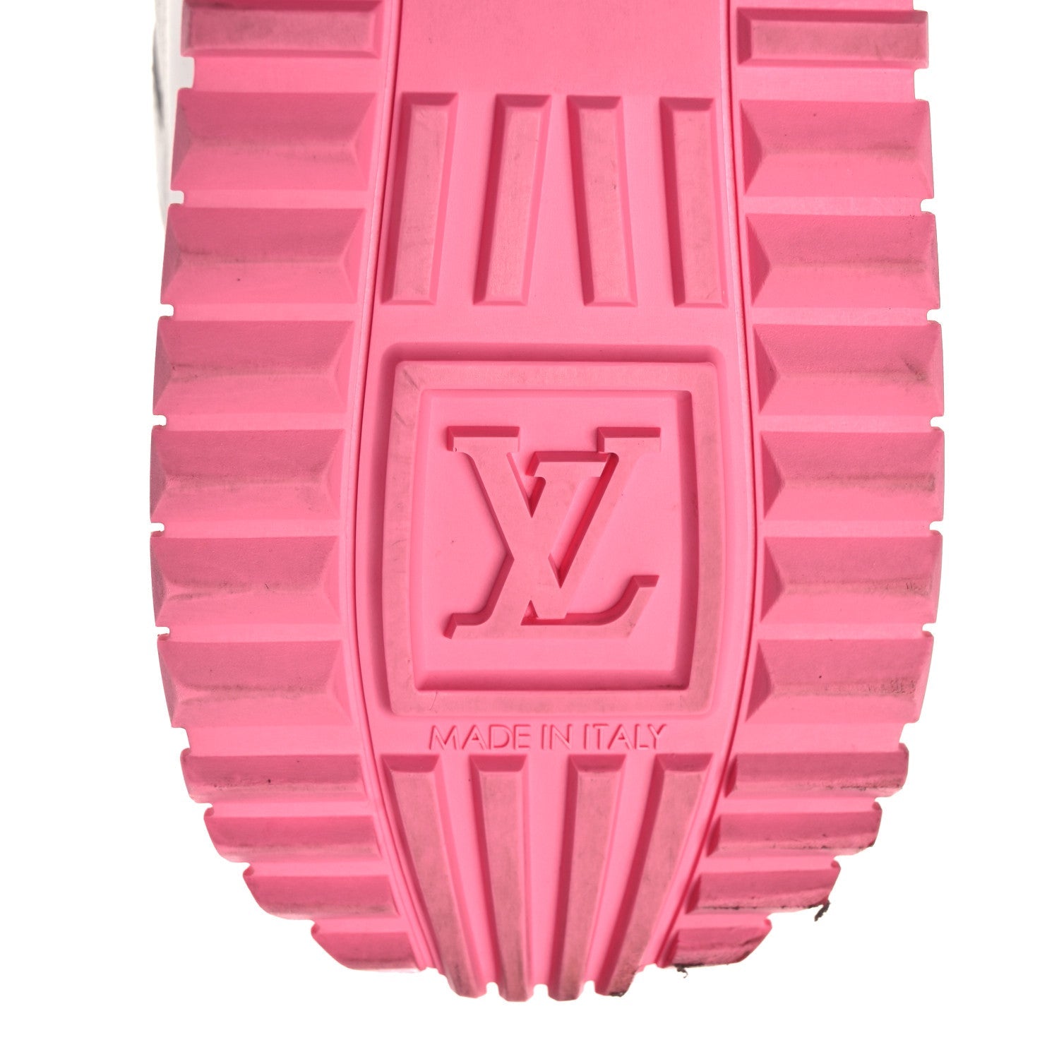 Louis Vuitton Calfskin Monogram Run Away Sneakers 38.5 White Pink