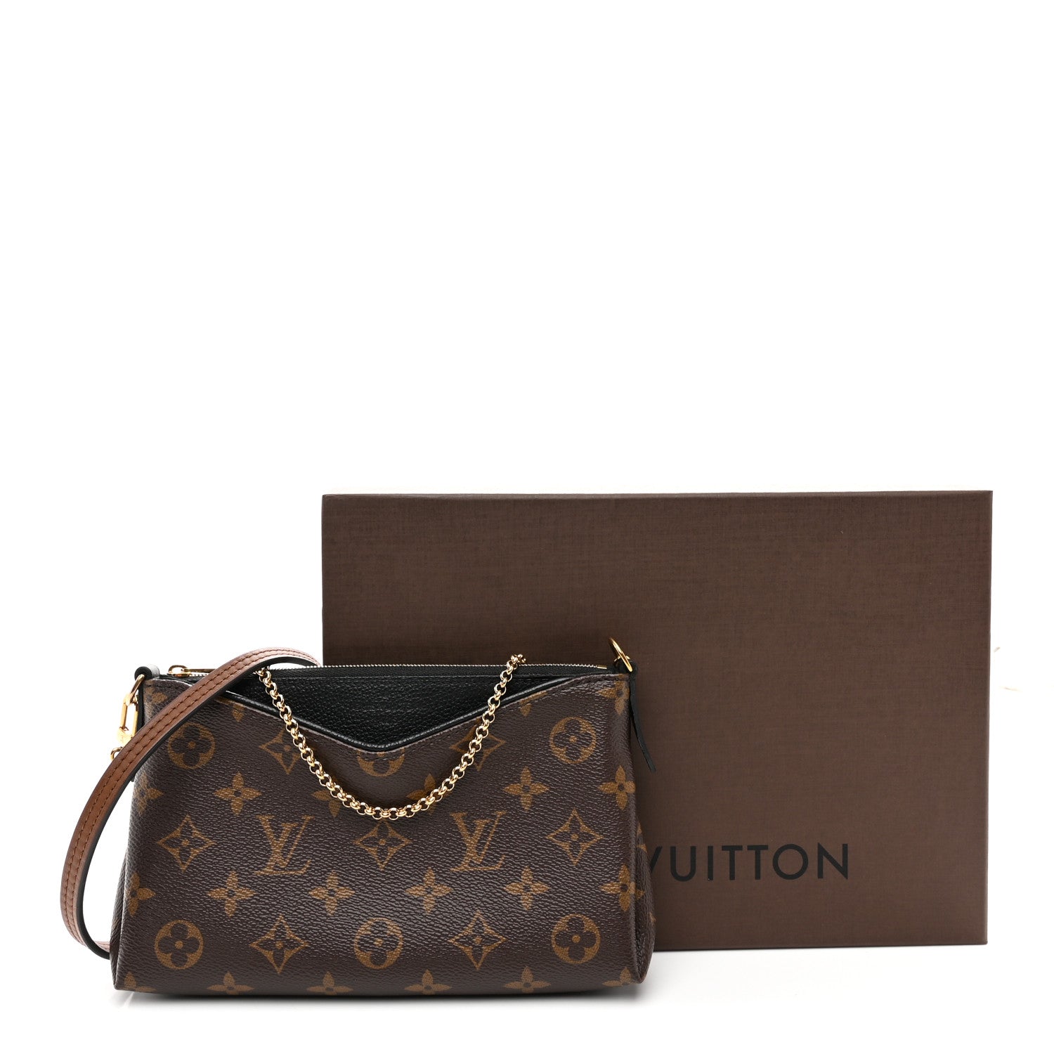 Louis Vuitton Monogram Pallas Clutch Black