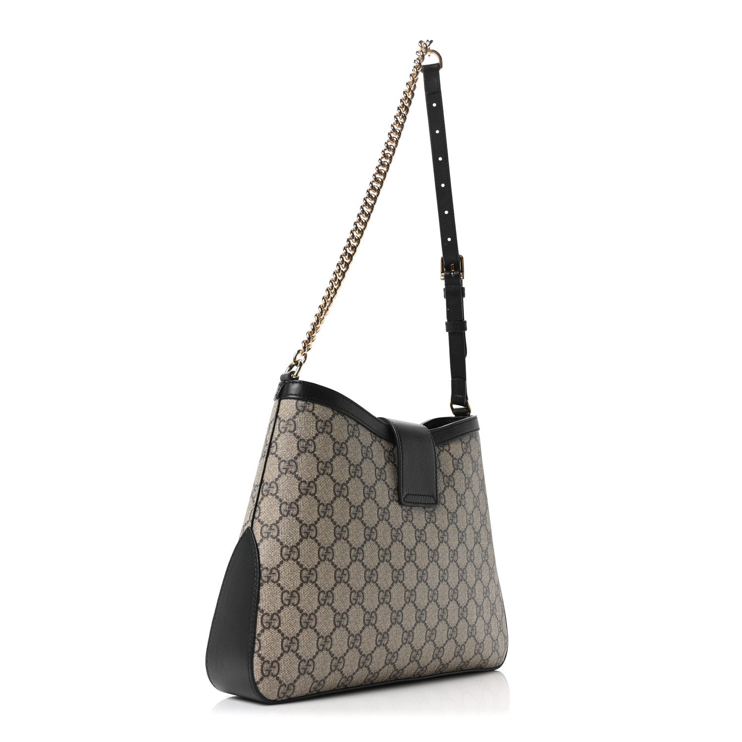 Gucci GG Supreme Monogram Medium Padlock Shoulder Bag Black
