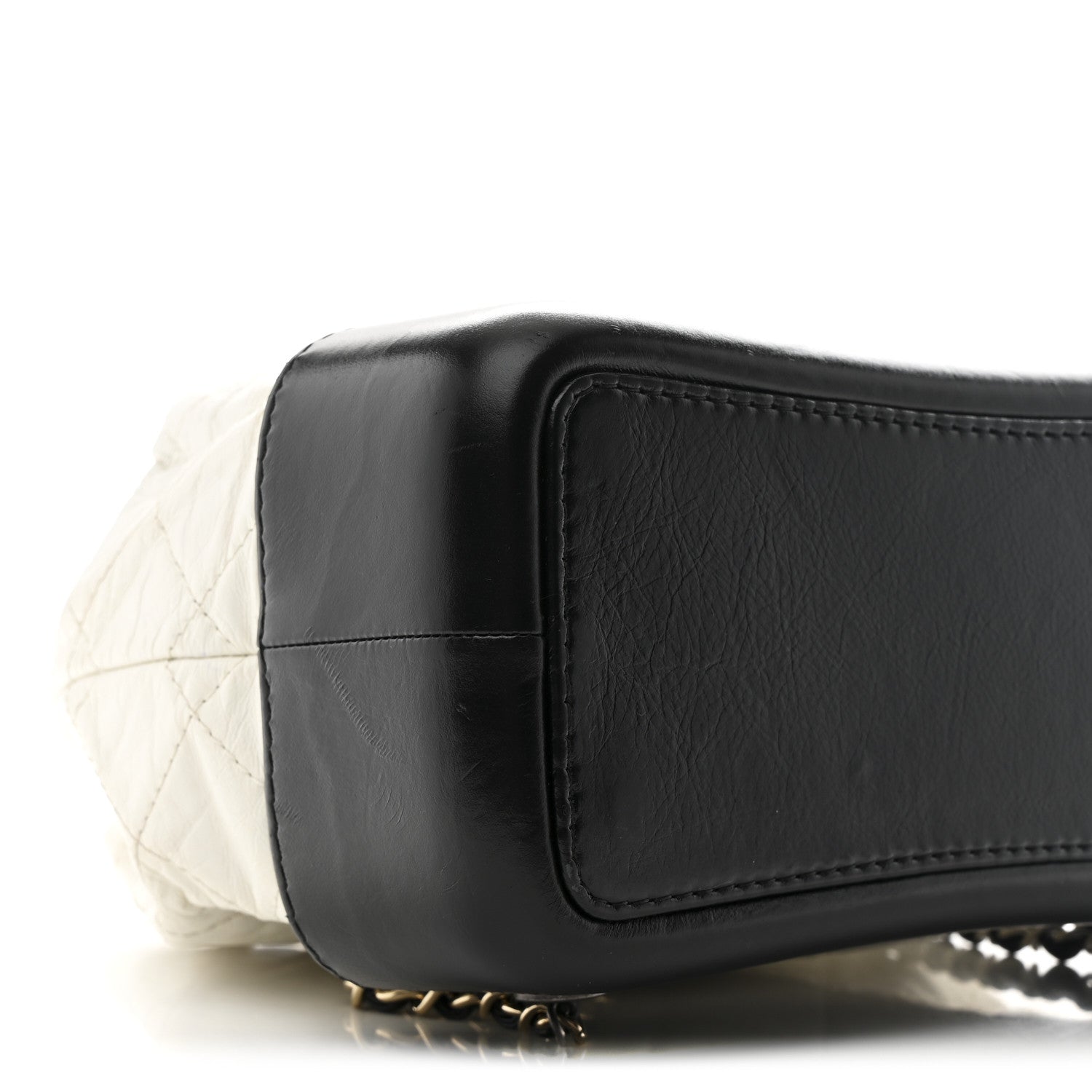 Chanel Aged Calfskin Quilted Small Gabrielle Backpack Black White