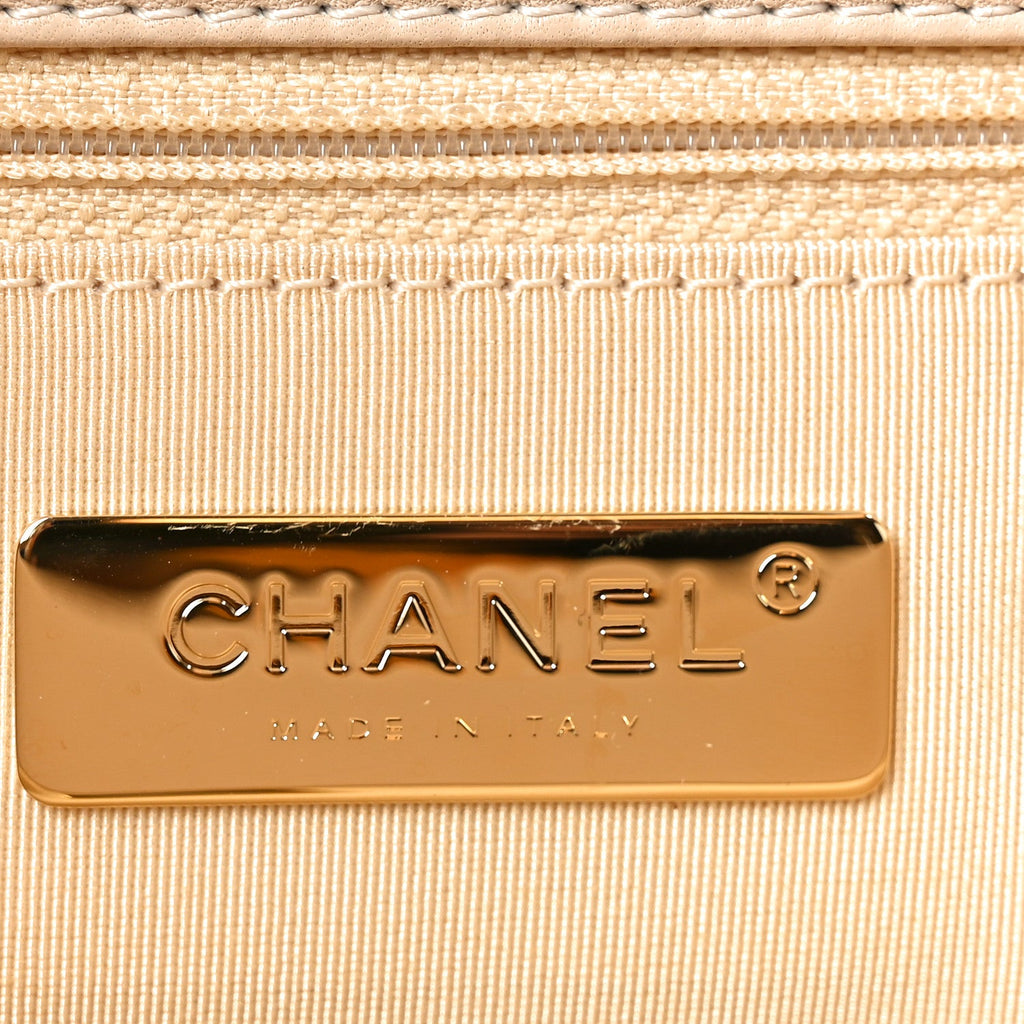 Chanel Lambskin Quilted Maxi Chanel 19 Flap Beige