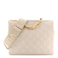 Louis Vuitton Lambskin Embossed Monogram Coussin PM Beige Cream