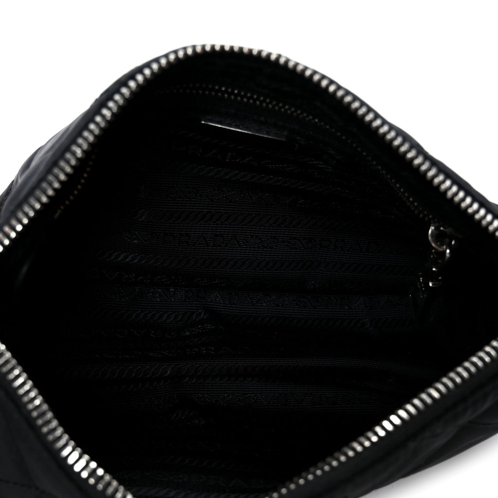 Prada Nylon Tessuto Impuntu Quilted Crossbody Bag Black