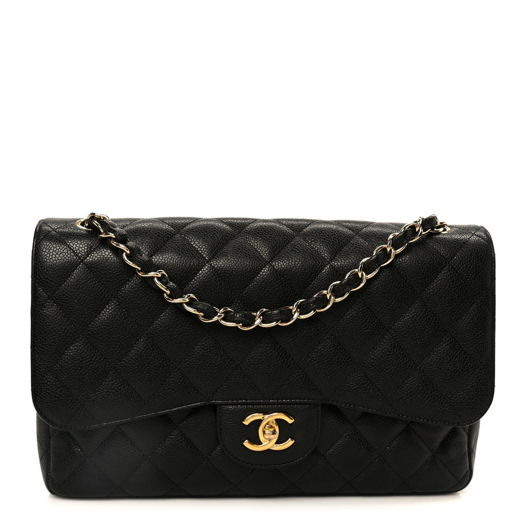 Chanel Caviar Quilted Jumbo Double Flap Black