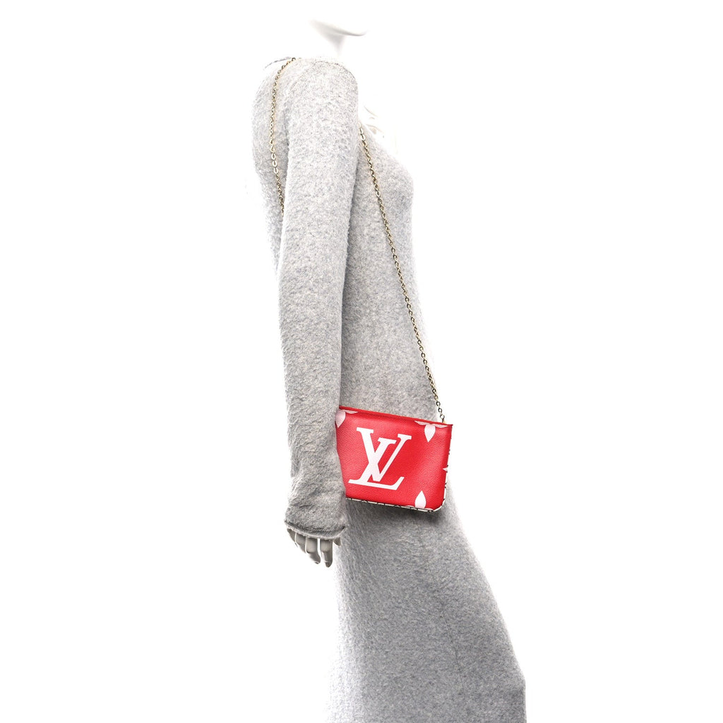 Louis Vuitton Monogram Giant Double Zip Pochette Rouge