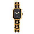 Chanel Stainless Steel Lambskin 20mm Chain Premiere Quartz Watch Gold L