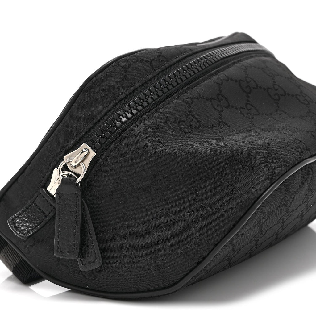 Gucci Nylon Monogram Fanny Pack Belt Bag Black