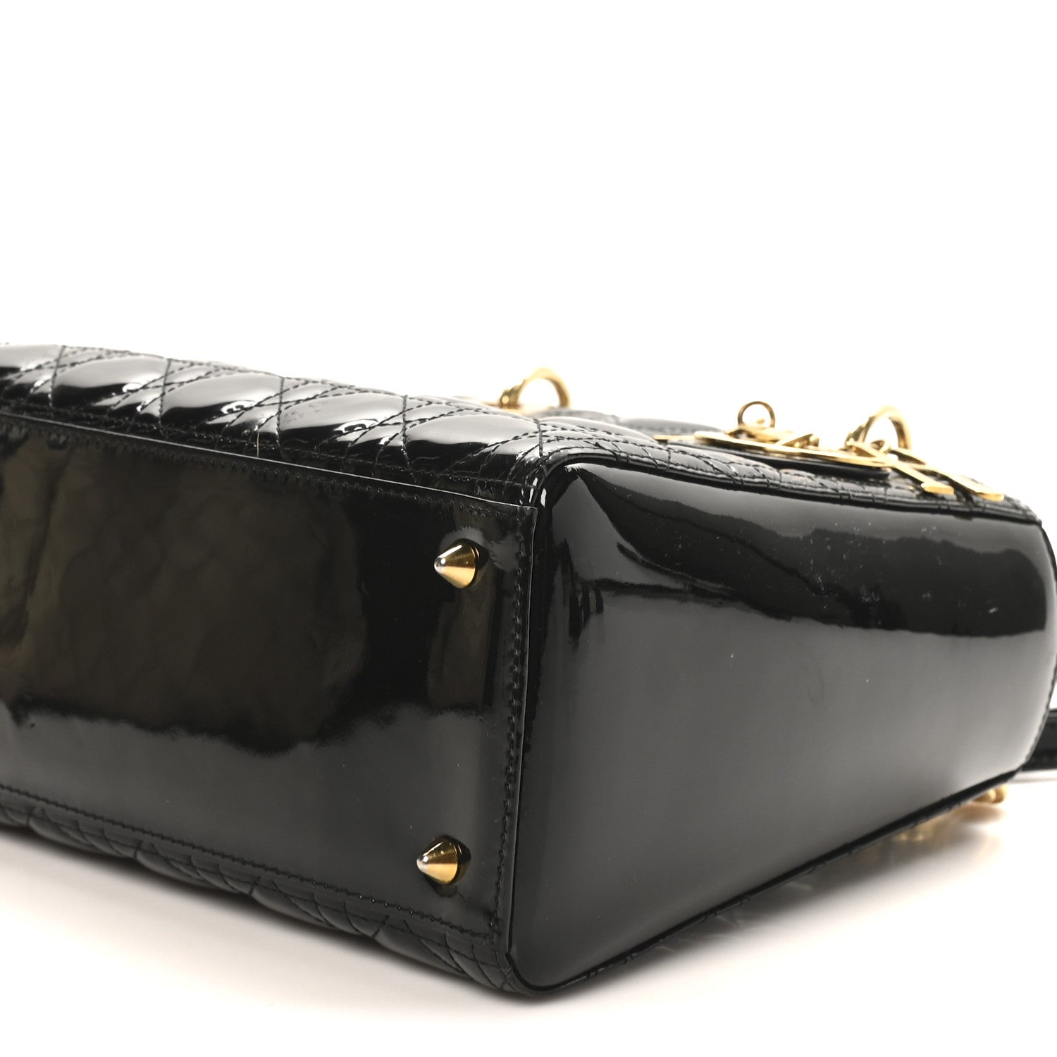 Christian Dior Patent Cannage Medium Lady Dior Black