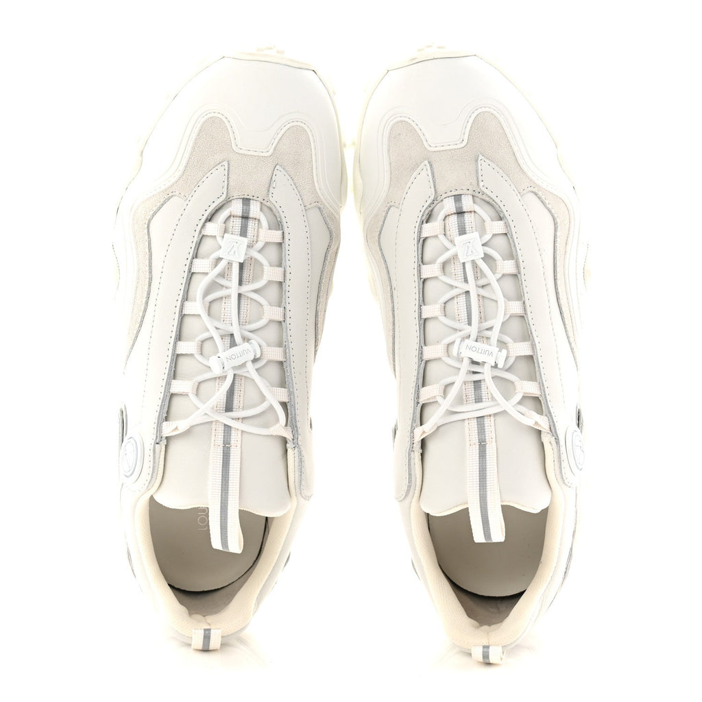 Louis Vuitton Suede Calfskin LV Rush Sneakers 37.5 White