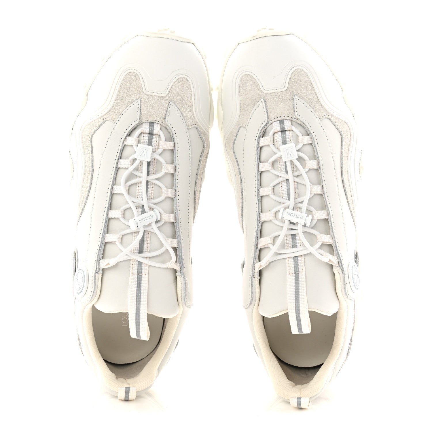 Louis Vuitton Suede Calfskin LV Rush Sneakers 37.5 White