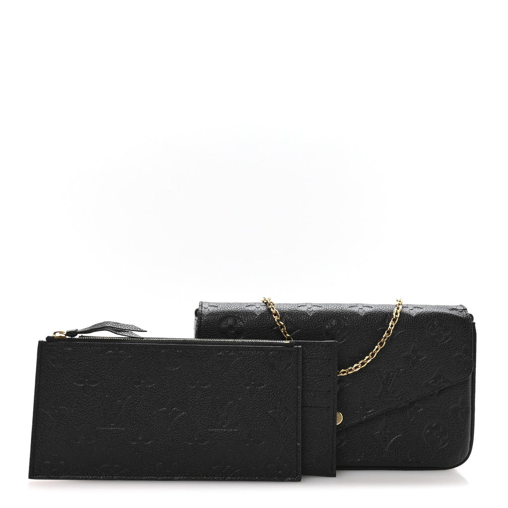 Louis Vuitton Empreinte Pochette Felicie Chain Wallet Black