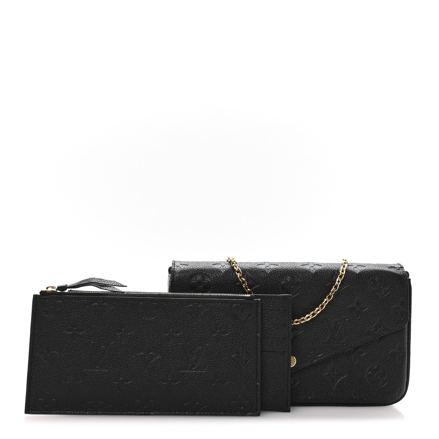 Louis Vuitton Empreinte Pochette Felicie Chain Wallet Black