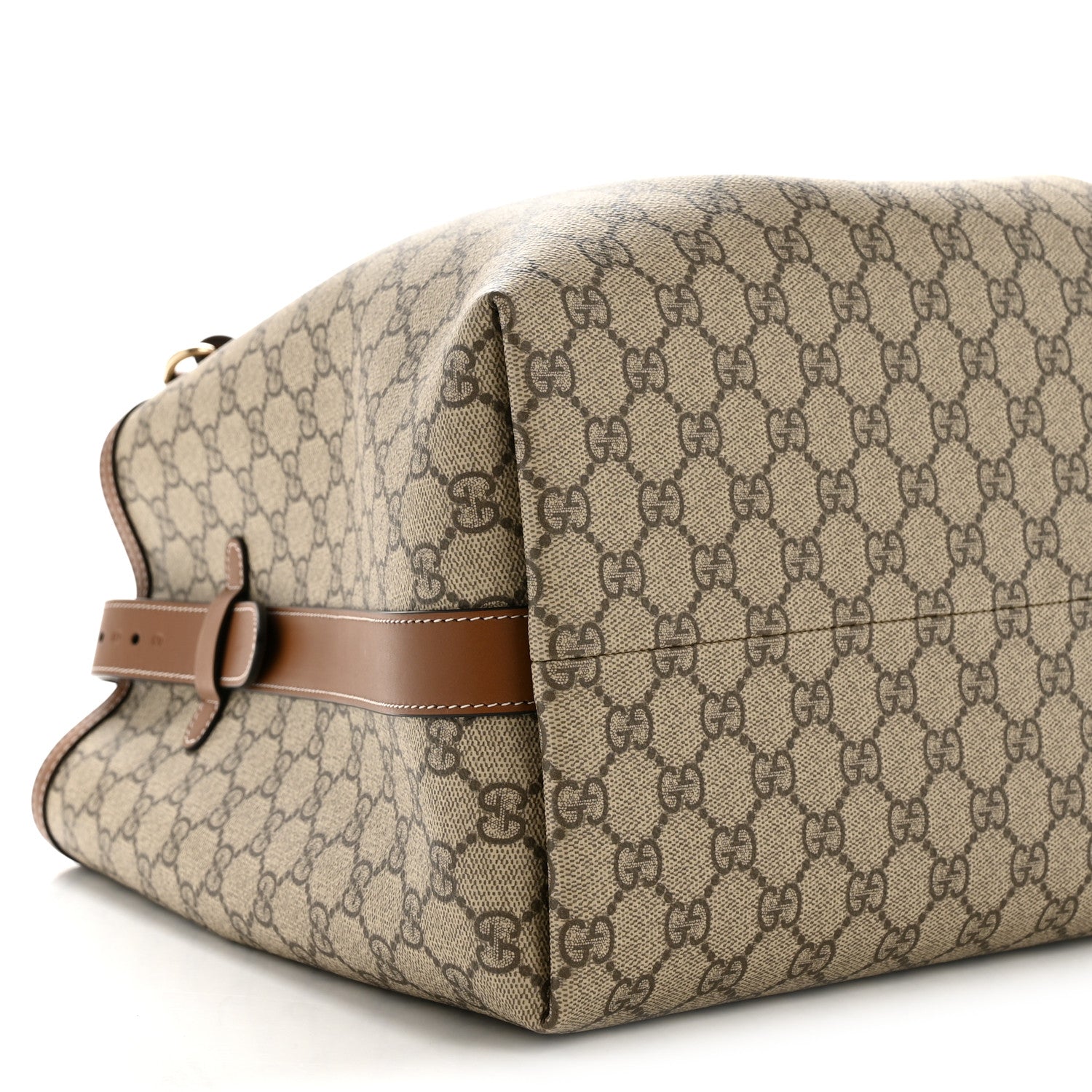 Gucci GG Icon Monogram Padlock Shoulder Bag Beige Dark Brown