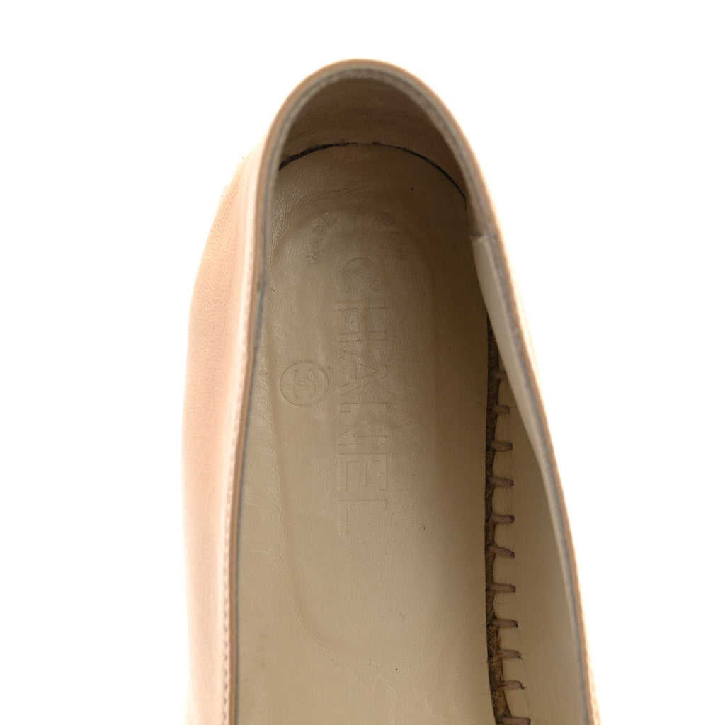 Lambskin CC Espadrilles 39 Beige Black